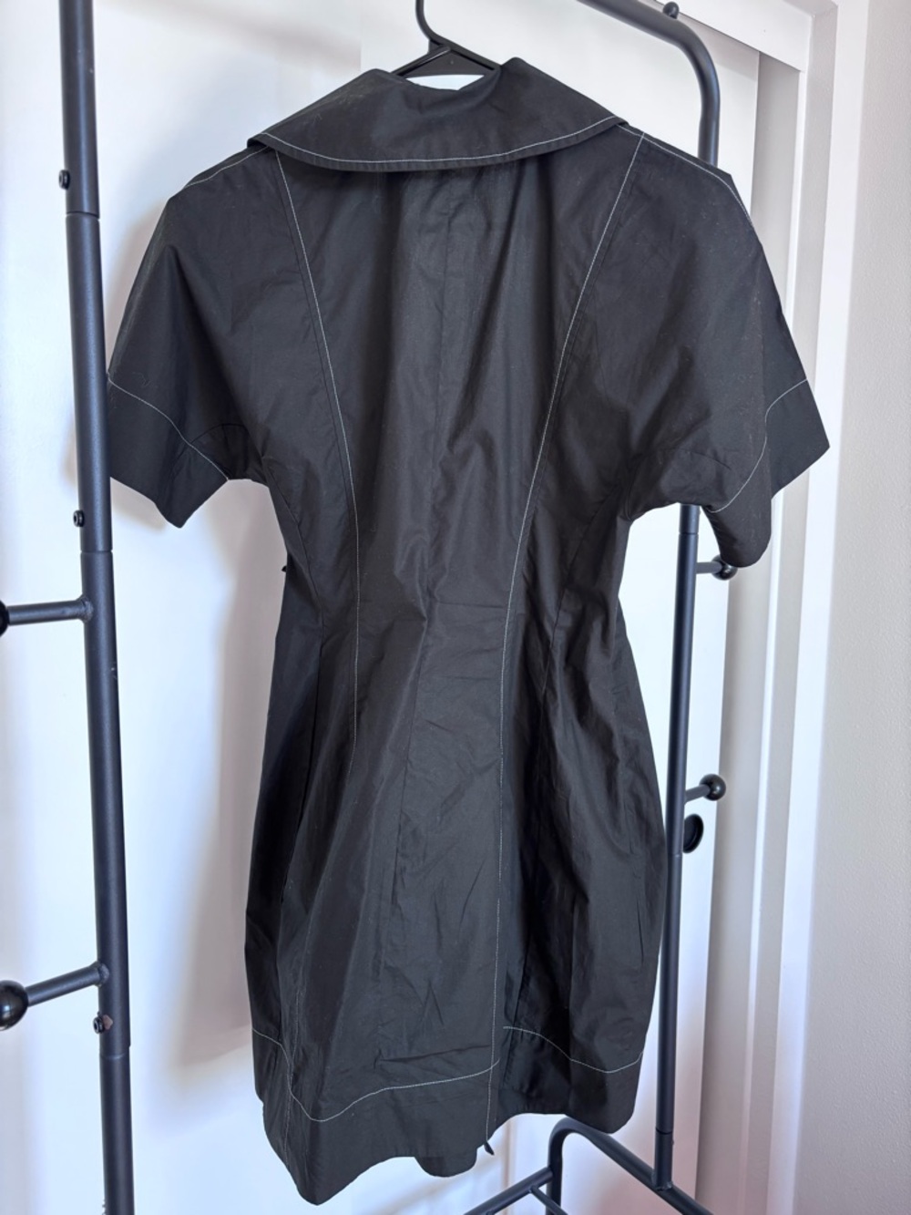 Ganni Cotton Poplin Wrap Mini Dress - Picture 5 of 6